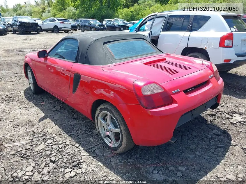 2001 Toyota Mr2 Spyder VIN: JTDFR320010029059 Lot: 45078806