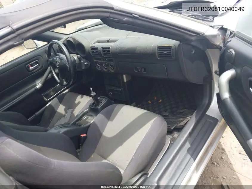 2001 Toyota Mr2 Spyder VIN: JTDFR320810040049 Lot: 45158684