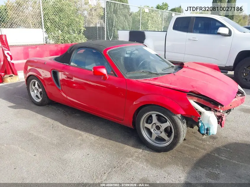 2001 Toyota Mr2 Spyder VIN: JTDFR320810027186 Lot: 45561902