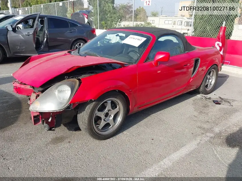 2001 Toyota Mr2 Spyder VIN: JTDFR320810027186 Lot: 45561902