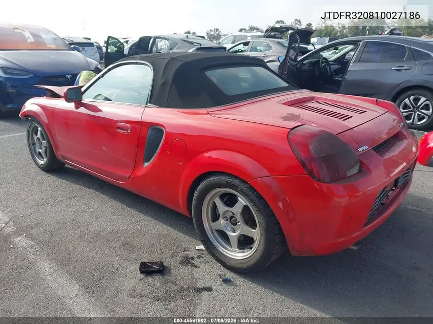 2001 Toyota Mr2 Spyder VIN: JTDFR320810027186 Lot: 45561902