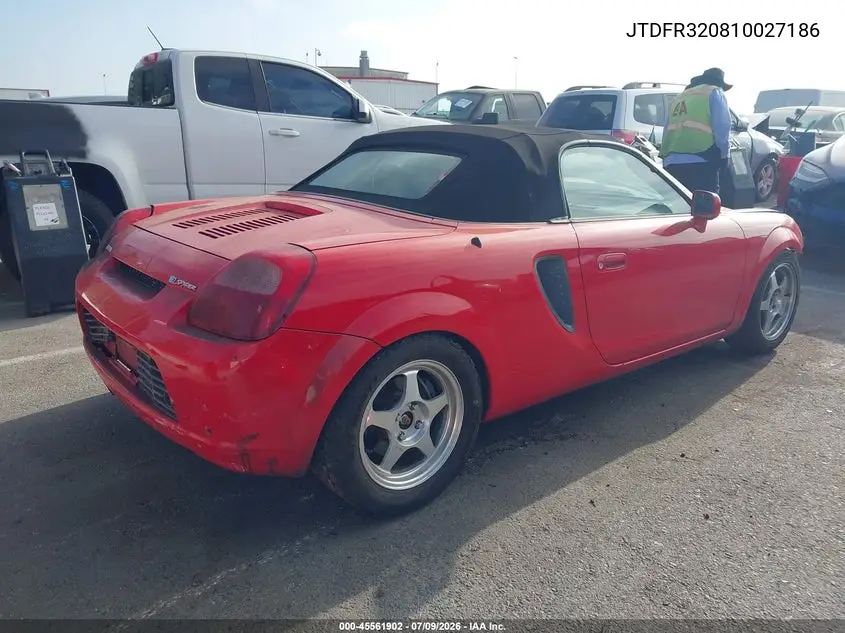 2001 Toyota Mr2 Spyder VIN: JTDFR320810027186 Lot: 45561902