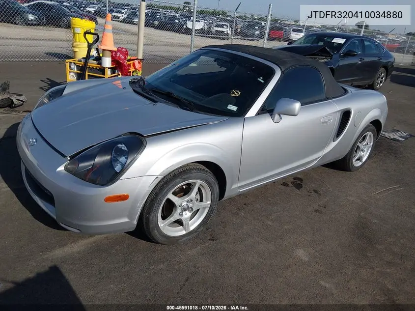 2001 Toyota Mr2 Spyder VIN: JTDFR320410034880 Lot: 45591018