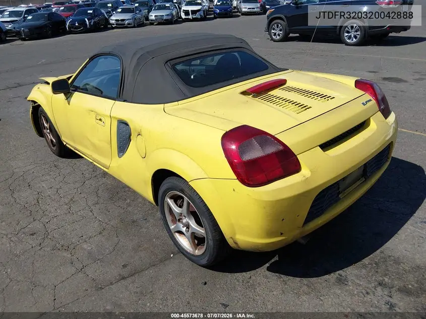2002 Toyota Mr2 Spyder VIN: JTDFR320320042888 Lot: 45573678