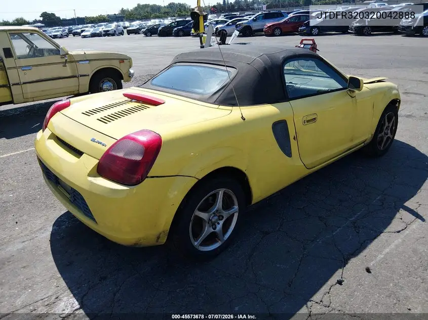 2002 Toyota Mr2 Spyder VIN: JTDFR320320042888 Lot: 45573678