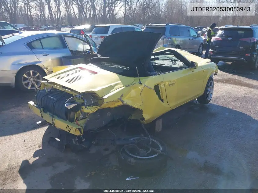 2003 Toyota Mr2 Spyder VIN: JTDFR320530053943 Lot: 44588902