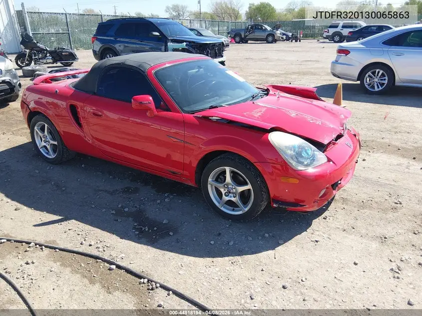 2003 Toyota Mr2 Spyder VIN: JTDFR320130065863 Lot: 44818194