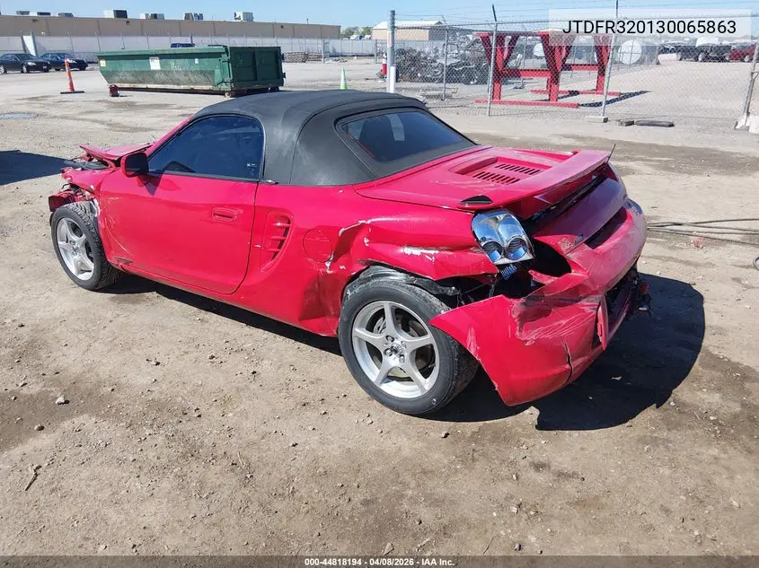 2003 Toyota Mr2 Spyder VIN: JTDFR320130065863 Lot: 44818194