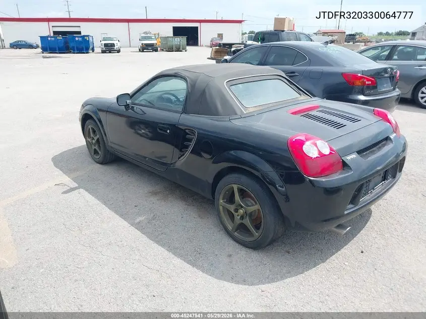 2003 Toyota Mr2 Spyder VIN: JTDFR320330064777 Lot: 45247541