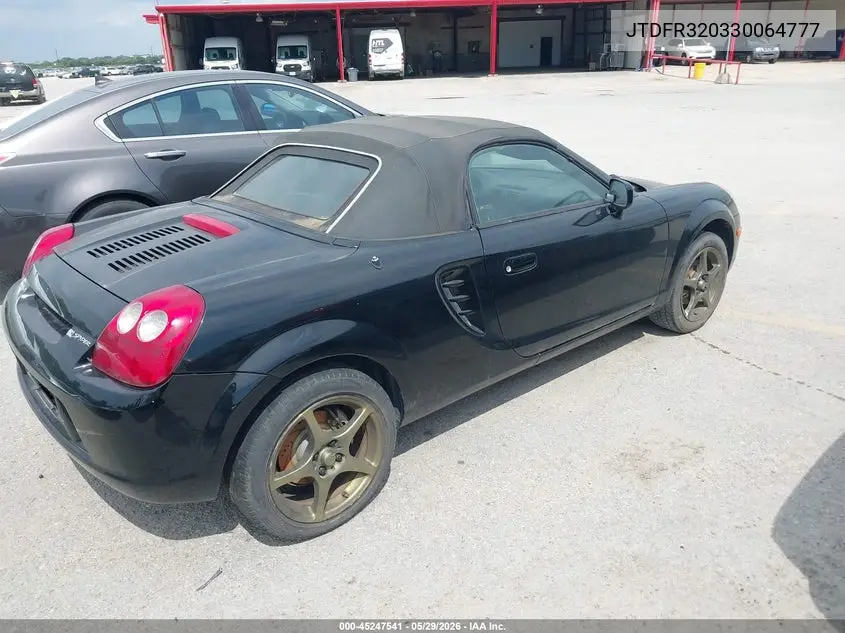 2003 Toyota Mr2 Spyder VIN: JTDFR320330064777 Lot: 45247541
