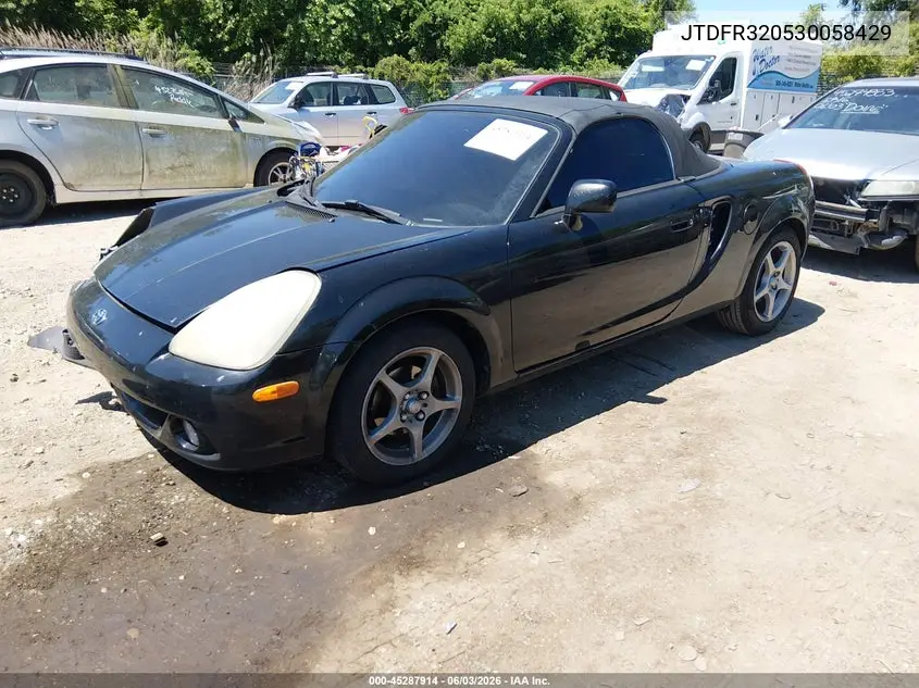2003 Toyota Mr2 Spyder VIN: JTDFR320530058429 Lot: 45287914