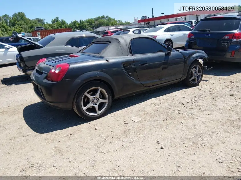 2003 Toyota Mr2 Spyder VIN: JTDFR320530058429 Lot: 45287914