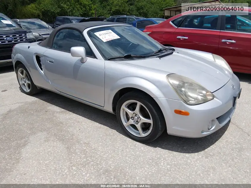 2003 Toyota Mr2 Spyder VIN: JTDFR320930064010 Lot: 45328648