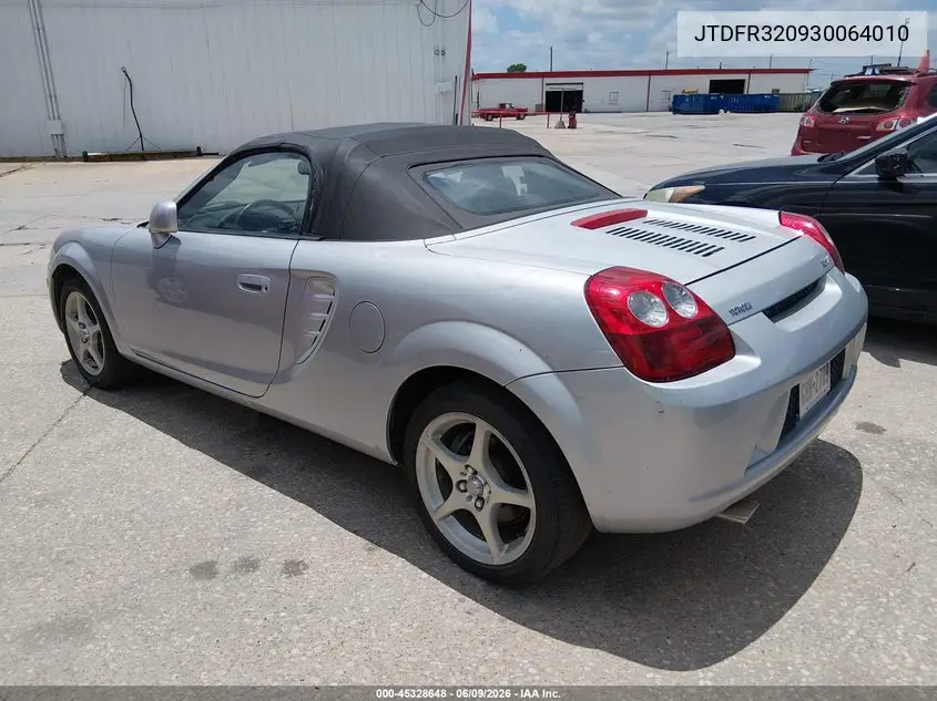 2003 Toyota Mr2 Spyder VIN: JTDFR320930064010 Lot: 45328648