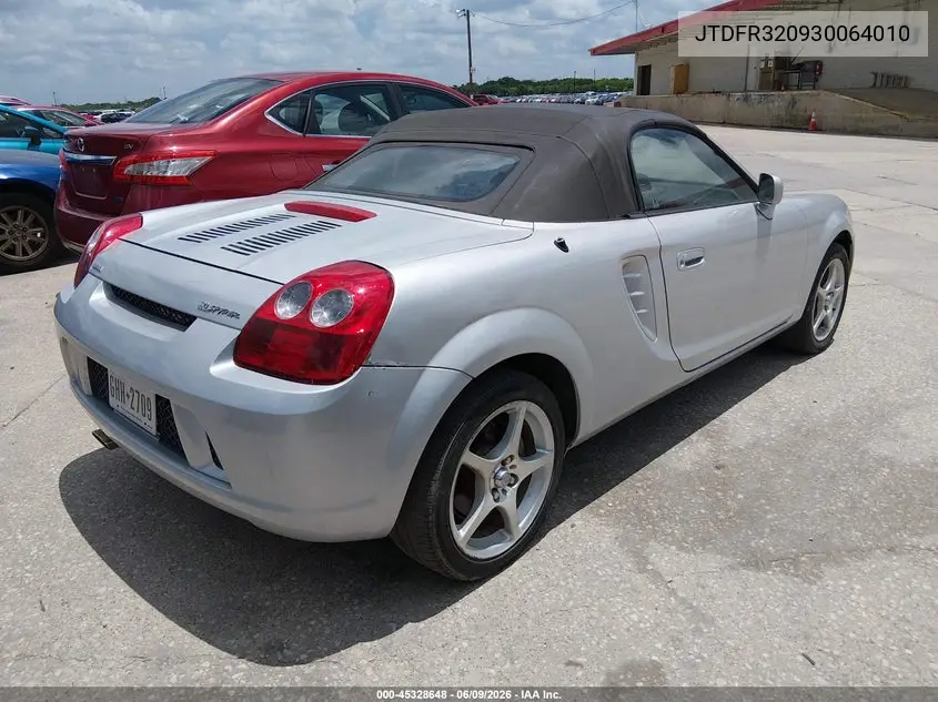 2003 Toyota Mr2 Spyder VIN: JTDFR320930064010 Lot: 45328648