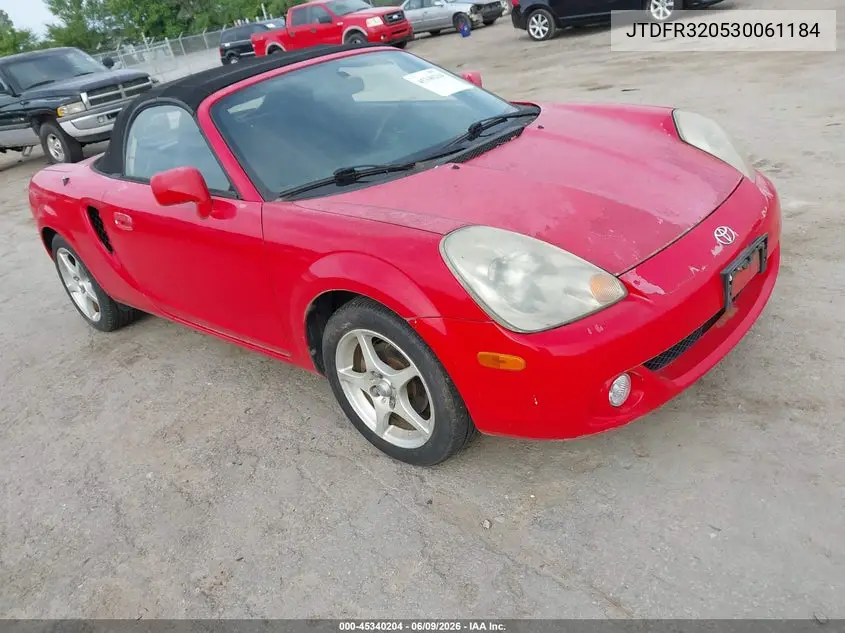 2003 Toyota Mr2 Spyder VIN: JTDFR320530061184 Lot: 45340204