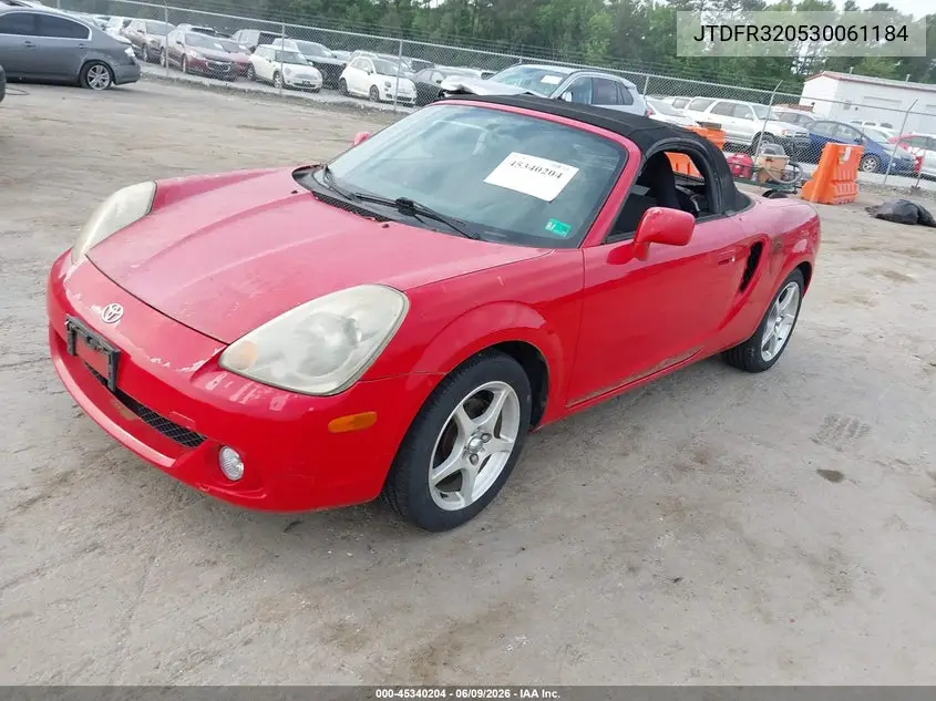 2003 Toyota Mr2 Spyder VIN: JTDFR320530061184 Lot: 45340204