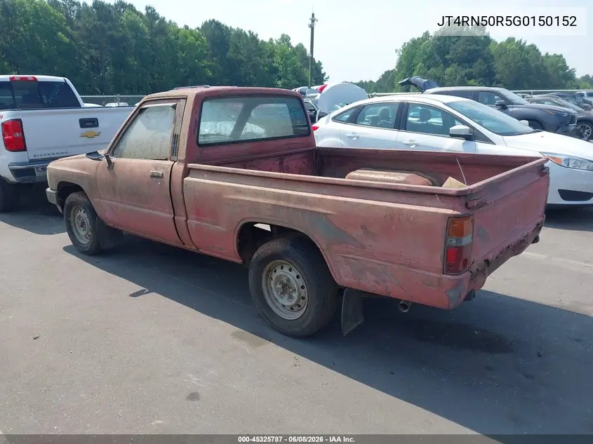 1986 Toyota Pickup 1/2 Ton Rn50 VIN: JT4RN50R5G0150152 Lot: 45325787