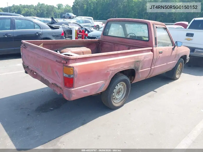 1986 Toyota Pickup 1/2 Ton Rn50 VIN: JT4RN50R5G0150152 Lot: 45325787