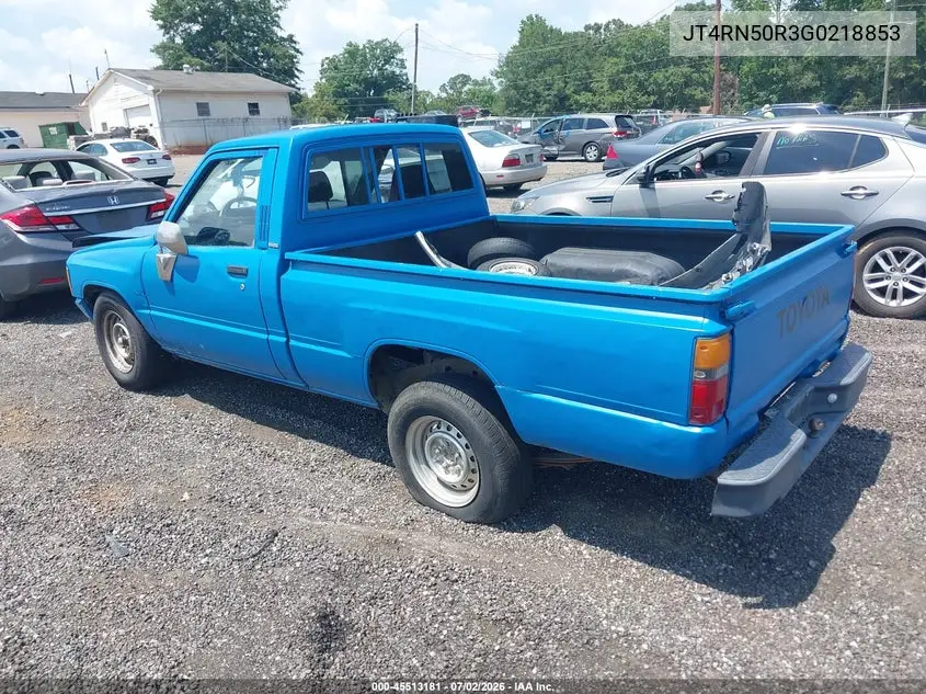 1986 Toyota Pickup 1/2 Ton Rn50 VIN: JT4RN50R3G0218853 Lot: 45513181