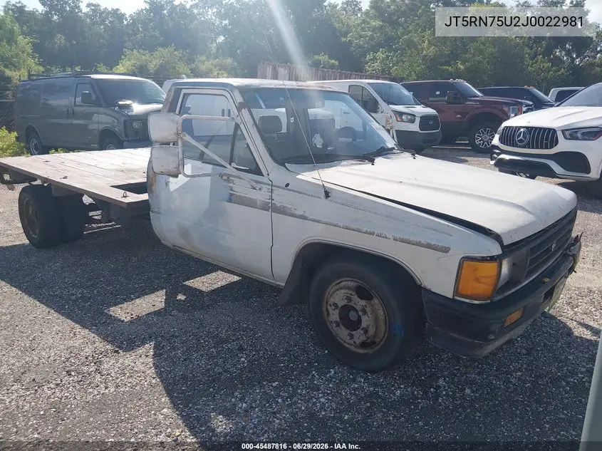 1988 Toyota Pickup Cab Chassis Rn75 Dlx VIN: JT5RN75U2J0022981 Lot: 45487816