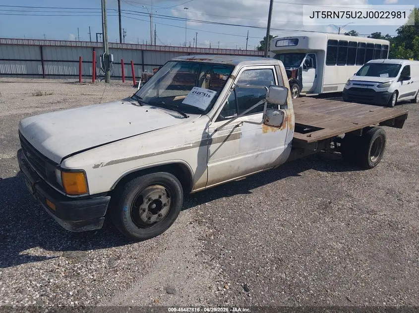 1988 Toyota Pickup Cab Chassis Rn75 Dlx VIN: JT5RN75U2J0022981 Lot: 45487816