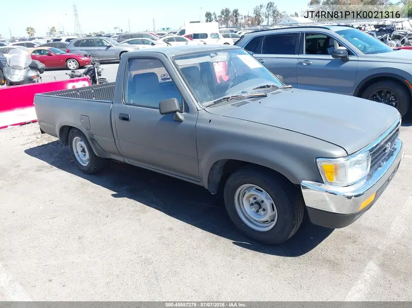 1989 Toyota Pickup 1/2 Ton Sht Wheelbase Dlx VIN: JT4RN81P1K0021316 Lot: 45557279