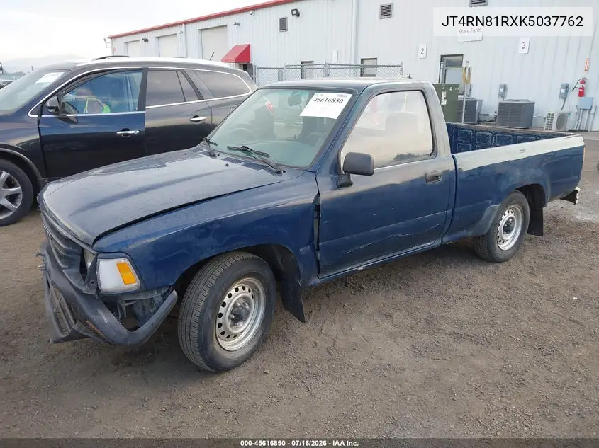 1989 Toyota Pickup 1/2 Ton Short Wheelbase VIN: JT4RN81RXK5037762 Lot: 45616850