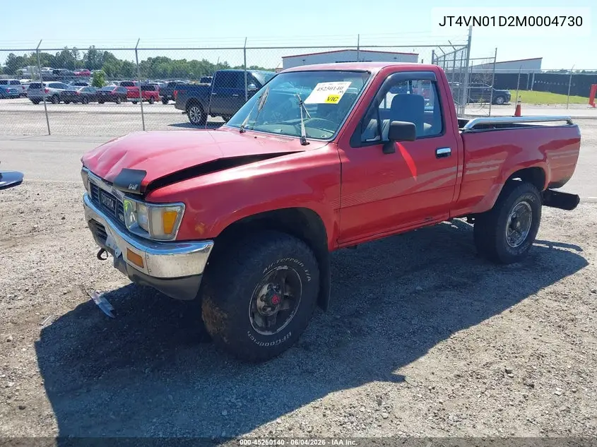 1991 Toyota Pickup 1/2 Ton Sht Wheelbase Dlx VIN: JT4VN01D2M0004730 Lot: 45250140