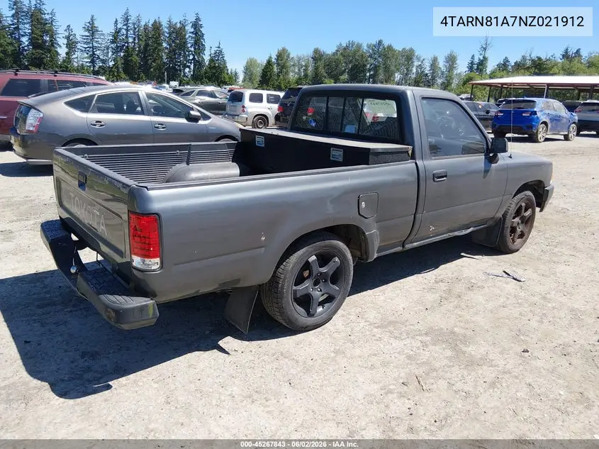 1992 Toyota Pickup 1/2 Ton Short Whlbase Stb VIN: 4TARN81A7NZ021912 Lot: 45267843