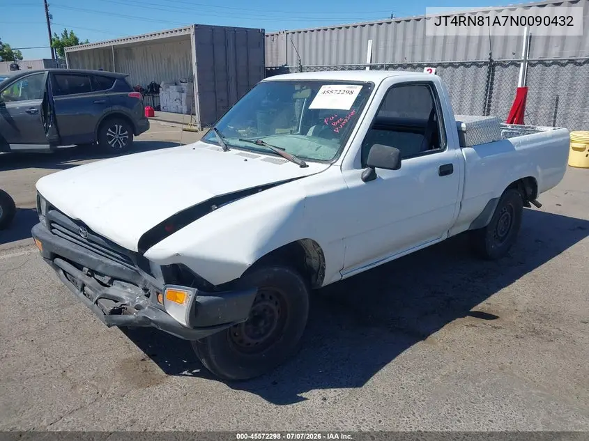 1992 Toyota Pickup 1/2 Ton Short Wheelbase VIN: JT4RN81A7N0090432 Lot: 45572298