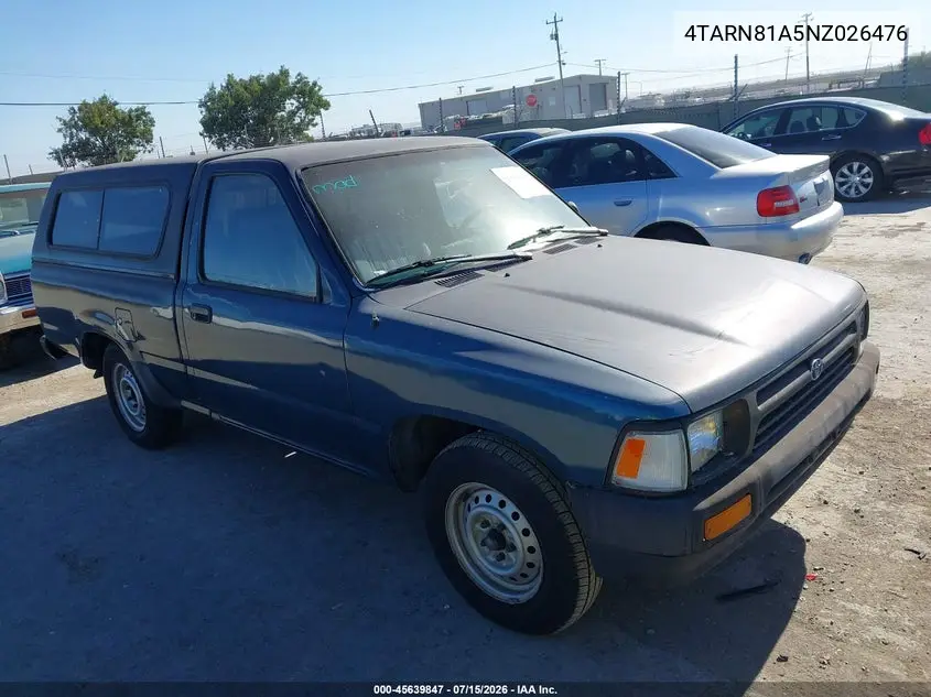 1992 Toyota Pickup 1/2 Ton Short Whlbase Stb VIN: 4TARN81A5NZ026476 Lot: 45639847