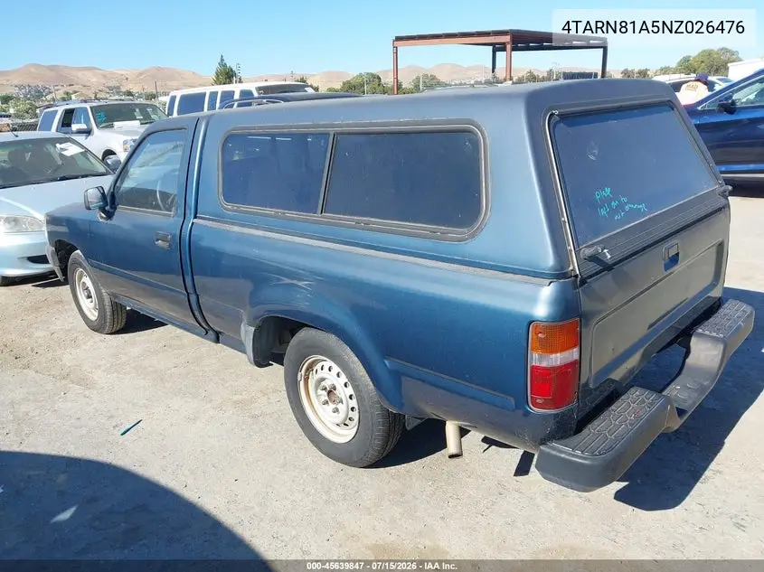 1992 Toyota Pickup 1/2 Ton Short Whlbase Stb VIN: 4TARN81A5NZ026476 Lot: 45639847
