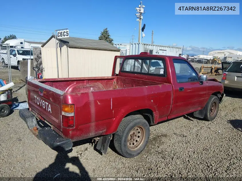 1994 Toyota Pickup 1/2 Ton Short Whlbase Stb VIN: 4TARN81A8RZ267342 Lot: 45259963