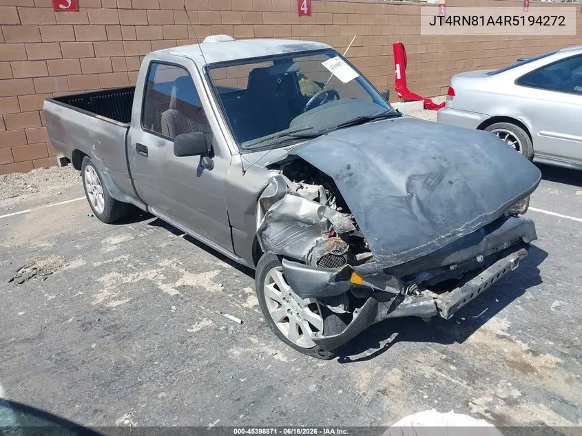 1994 Toyota Pickup 1/2 Ton Short Wheelbase VIN: JT4RN81A4R5194272 Lot: 45398871