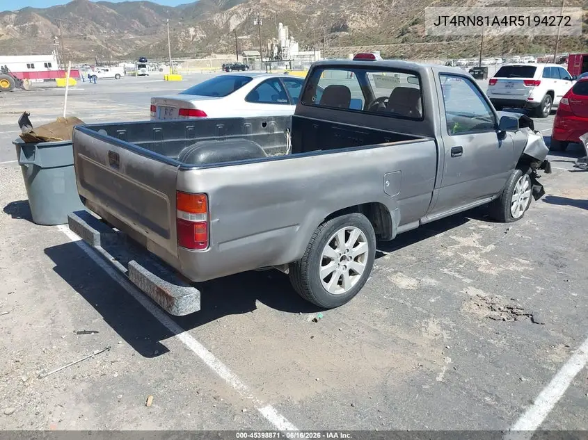 1994 Toyota Pickup 1/2 Ton Short Wheelbase VIN: JT4RN81A4R5194272 Lot: 45398871