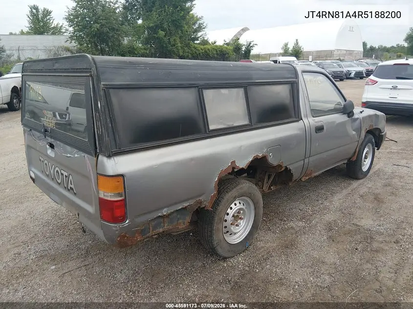 1994 Toyota Pickup 1/2 Ton Short Wheelbase VIN: JT4RN81A4R5188200 Lot: 45591173
