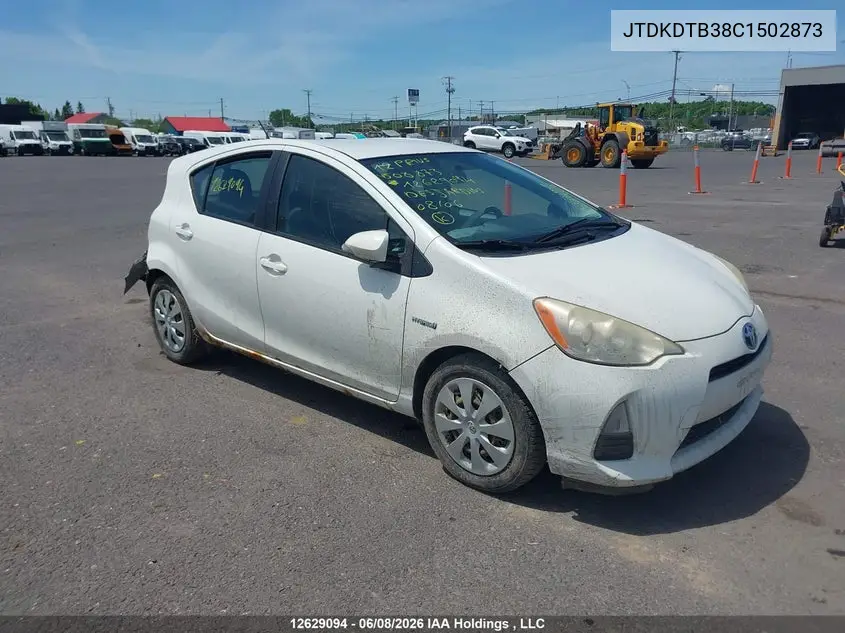 2012 Toyota Prius C VIN: JTDKDTB38C1502873 Lot: 12629094