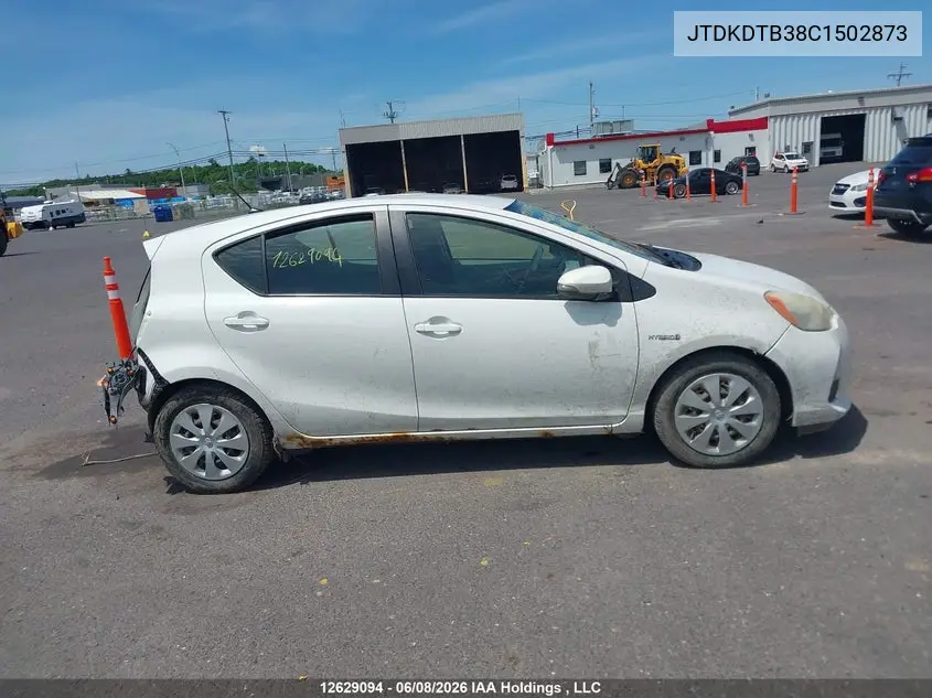 2012 Toyota Prius C VIN: JTDKDTB38C1502873 Lot: 12629094