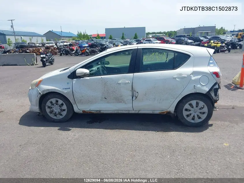 2012 Toyota Prius C VIN: JTDKDTB38C1502873 Lot: 12629094