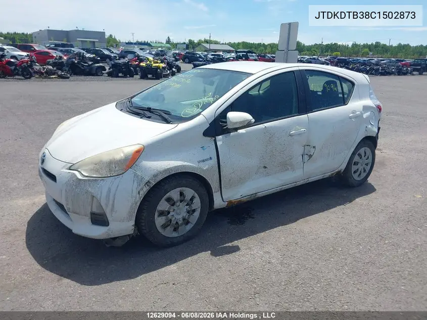2012 Toyota Prius C VIN: JTDKDTB38C1502873 Lot: 12629094