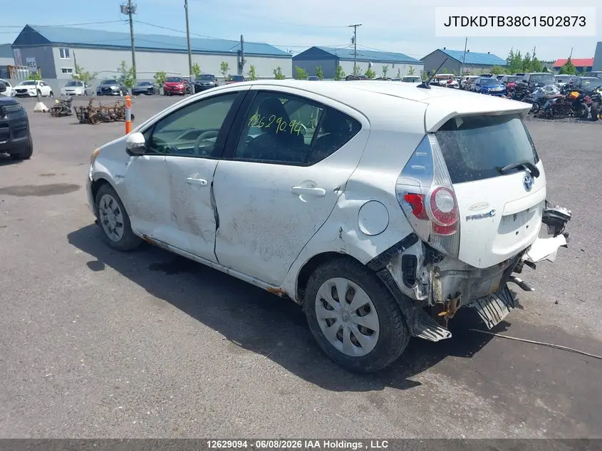 2012 Toyota Prius C VIN: JTDKDTB38C1502873 Lot: 12629094