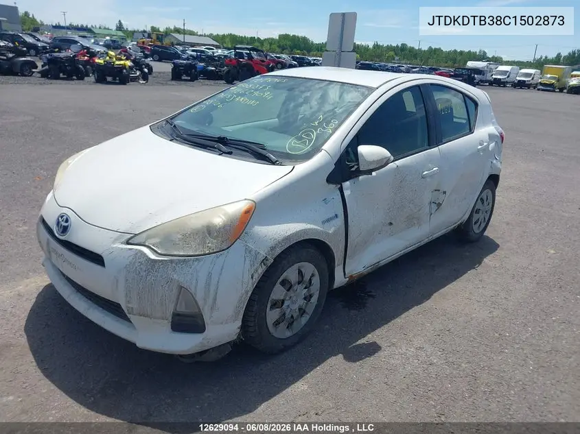 2012 Toyota Prius C VIN: JTDKDTB38C1502873 Lot: 12629094