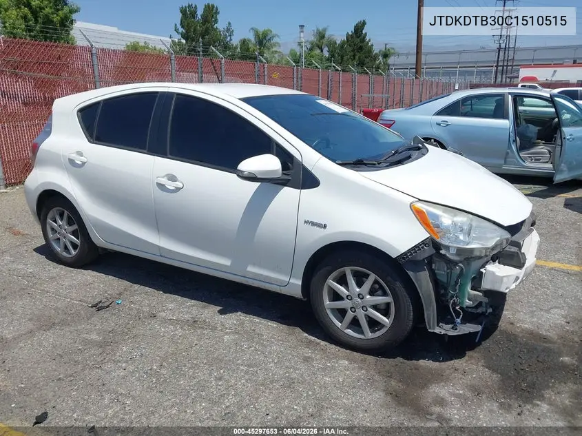 2012 Toyota Prius C Four VIN: JTDKDTB30C1510515 Lot: 45297653