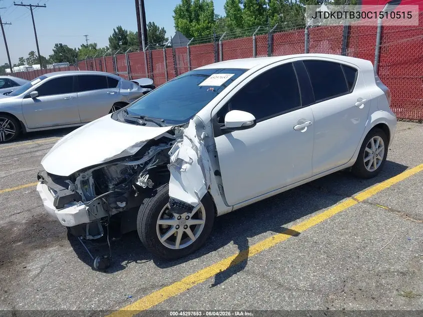 2012 Toyota Prius C Four VIN: JTDKDTB30C1510515 Lot: 45297653