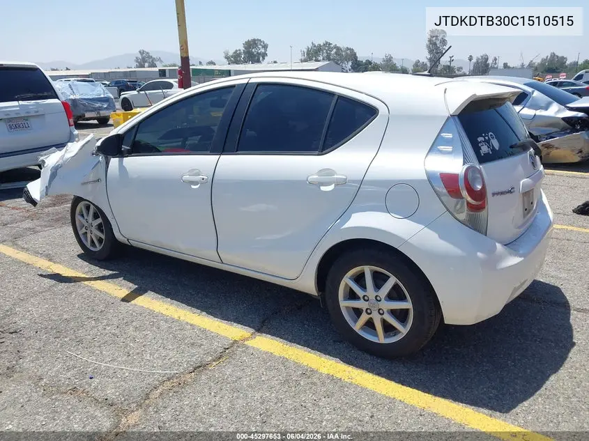 2012 Toyota Prius C Four VIN: JTDKDTB30C1510515 Lot: 45297653