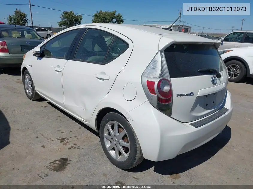 2012 Toyota Prius C Four VIN: JTDKDTB32C1012073 Lot: 45330497