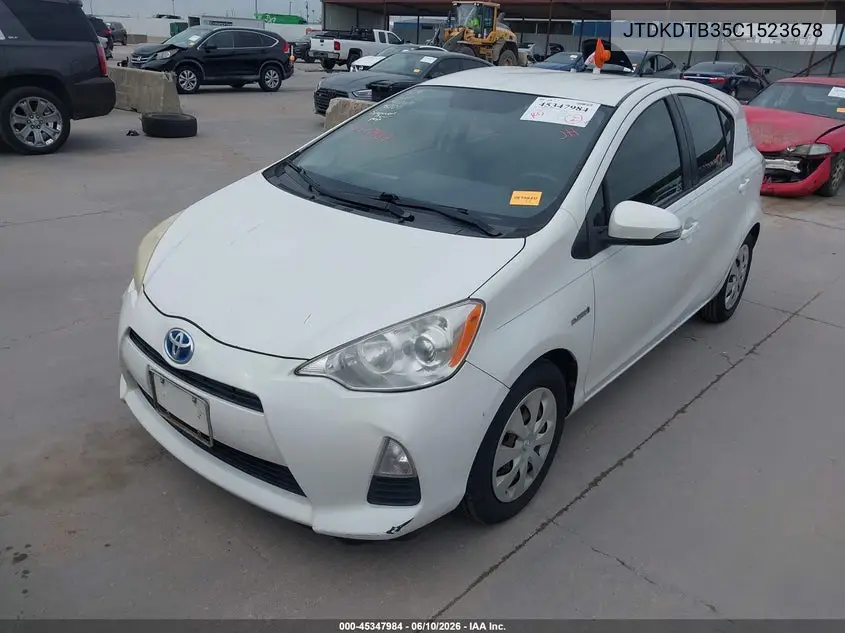 2012 Toyota Prius C Two VIN: JTDKDTB35C1523678 Lot: 45347984