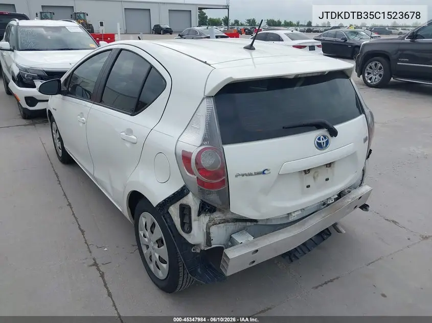 2012 Toyota Prius C Two VIN: JTDKDTB35C1523678 Lot: 45347984