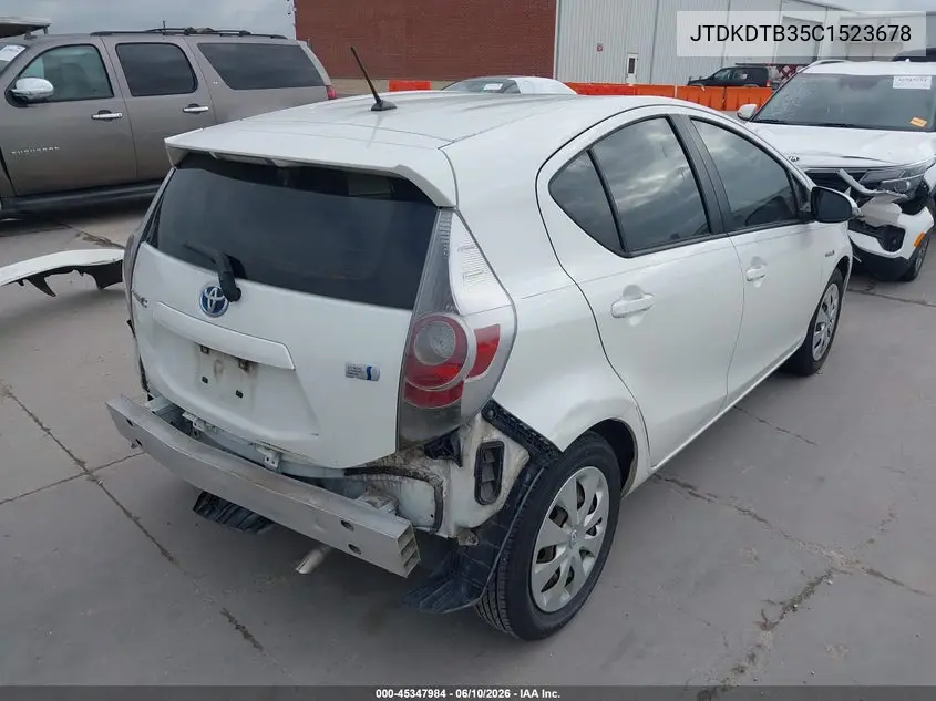 2012 Toyota Prius C Two VIN: JTDKDTB35C1523678 Lot: 45347984